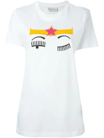 Chiara Ferragni 'flirting' T-shirt In White