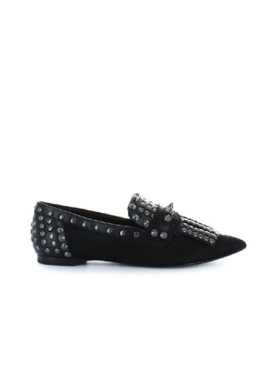 Ash Black Moloko Moccasin With Studs
