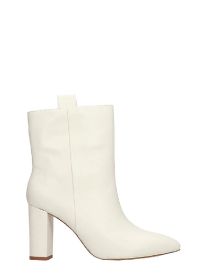 Bibi Lou High Heels Ankle Boots In White Leather