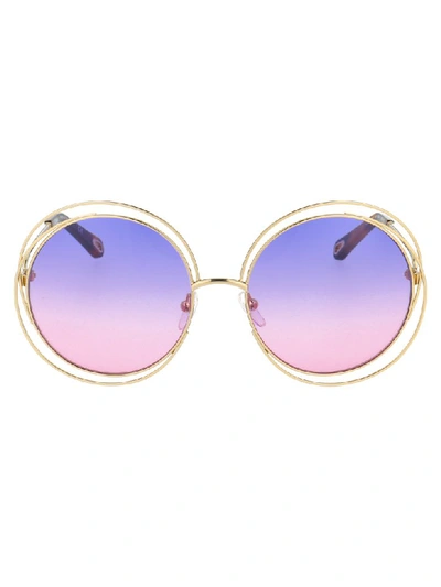 Chloé Sunglasses In Gold Violet