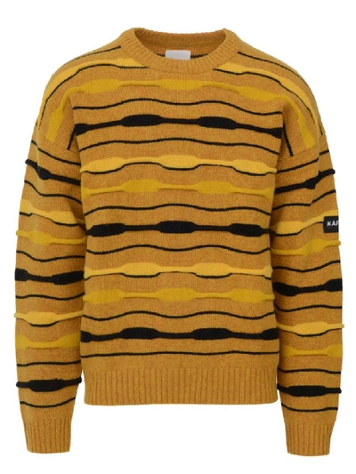 Napa By Martine Rose Yellow Striped Knit Crewneck Sweater