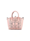 ERMANNO SCERVINO CLIO SMALL PINK PERFORATED TOTE BAG,11134811