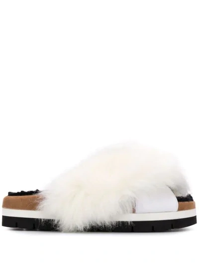 Msgm Criss-cross Sliders In White