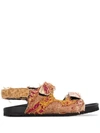 BY WALID BROWN FELIX 18TH CENTURY FABRIC SANDALS