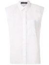 ANDREA MARQUES STRUCTURED SHOULDERS SLEEVELESS SHIRT
