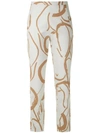 ANDREA MARQUES PRINTED SLIM FIT TROUSERS
