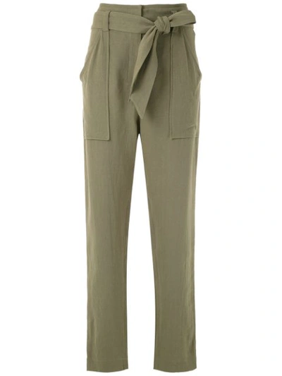 Andrea Marques Side Pockets Clochard Trousers In Green