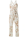 ANDREA MARQUES PRINTED PAPERBAG WAIST JUMPSUIT