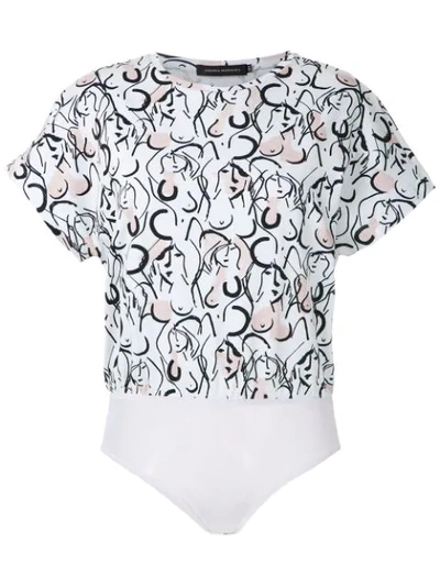 Andrea Marques Batwing Sleeves Body In White