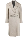 BRUNELLO CUCINELLI BELTED SINGLE-BREASTED COAT