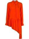 TIBI ASYMMETRIC RUFFLE SHIRT