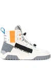 DIESEL COLOUR-BLOCK HIGH TOP SNEAKERS