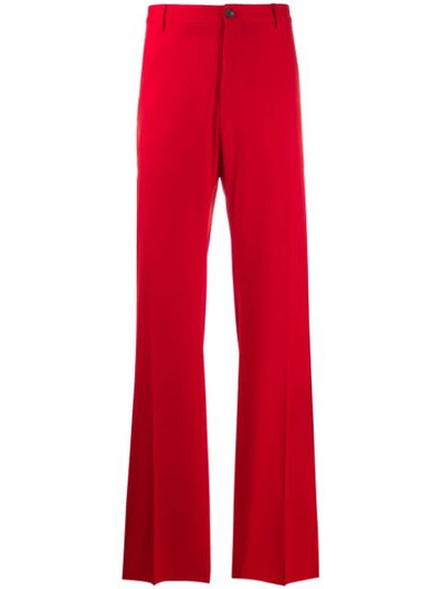 Versace Wide-leg Tailored Trousers In Red