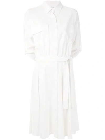Gloria Coelho Midi Shirt Dress In White
