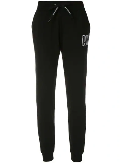 Armani Exchange Logo Patch Track Trousers In Black