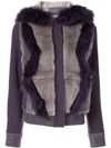 Lorena Antoniazzi Fur-trimmed Bomber Jacket In Purple