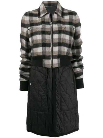 RICK OWENS DECONSTRUCTED CHECK PATTERN COAT 