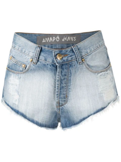 Amapô Marcinha Mini Denim Shorts In Blue