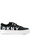 DKNY FAUX SHEARLING LOGO SNEAKERS