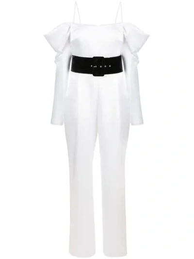 Rasario Jumpsuit Mit Cold-shoulder In White