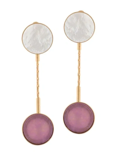 Crystalline Stone-embellished Drop Earrings In Purple