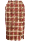 VERSACE CHECK TWEED SKIRT