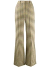 VICTORIA BECKHAM HOUNDSTOOTH FLARED TROUSERS