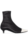 BY FAR KARL BLACK STRETCH LEATHER BOOTS