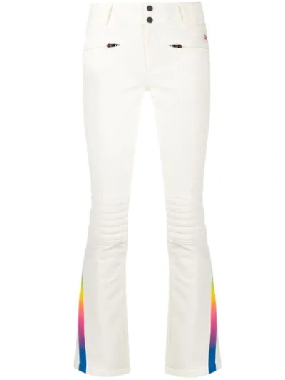 Perfect Moment Performance Ski Chevron Flare Trousers In Rainbow White