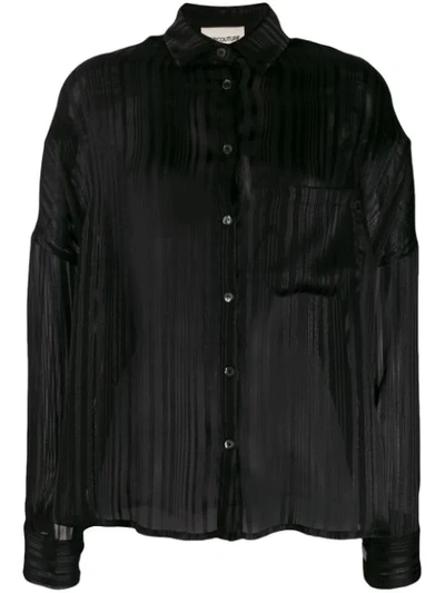 Semicouture 条纹烧花衬衫 In Black