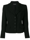 Dolce & Gabbana Flared Crepe Blazer In Black