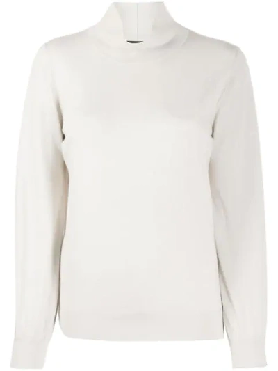 Fabiana Filippi Roll Neck Fine Knit Jumper In Neutrals