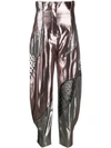 ALBERTA FERRETTI METALLIC HIGH-WAISTED TROUSERS