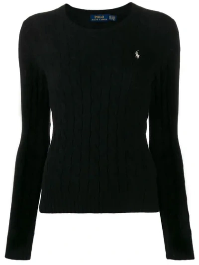 Polo Ralph Lauren Classic Cable Knit Wool & Cashmere Jumper In Black