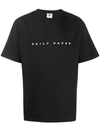 Daily Paper Alias Black Logo-embroidered Cotton T-shirt In Black