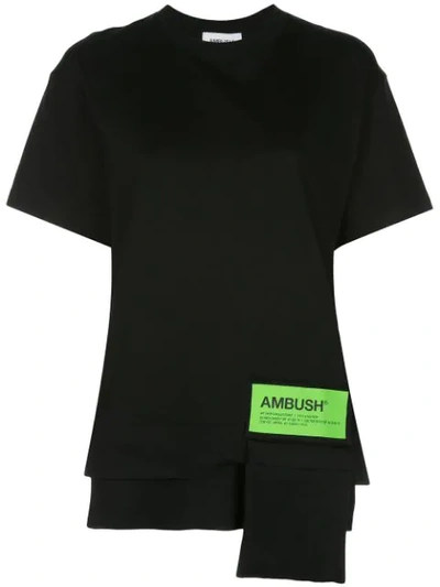 Ambush Logo Waist-pocket Cotton T-shirt In Nero