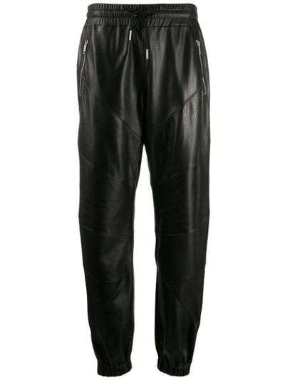 Givenchy Nappa Leather Drilled Jogging Trousers In Black