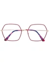 TOM FORD FT5615B HEXAGONAL-FRAME GLASSES