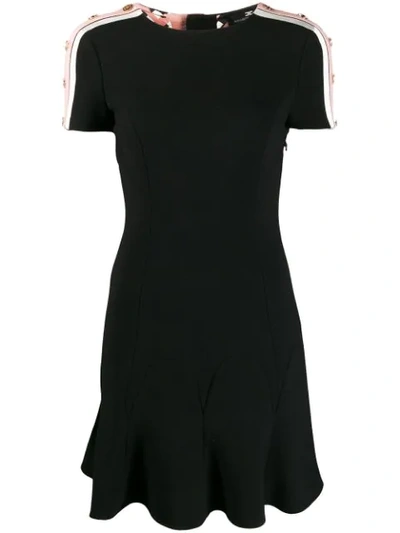 Elisabetta Franchi Panelled Button Detail Dress In Black