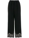 Gold Hawk Lace Panels Track Trousers In Black