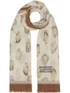 BURBERRY OYSTER PRINT SCARF