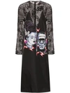 PRADA FRANKENSTEIN-PRINT LACE-PANEL DRESS