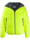 Lc23 Textured Neon Puffer Jacket In Yellow