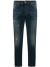 ENTRE AMIS DISTRESSED EFFECT CROPPED JEANS