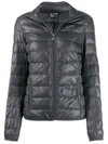 Ea7 Padded Logo Print Jacket In Grey