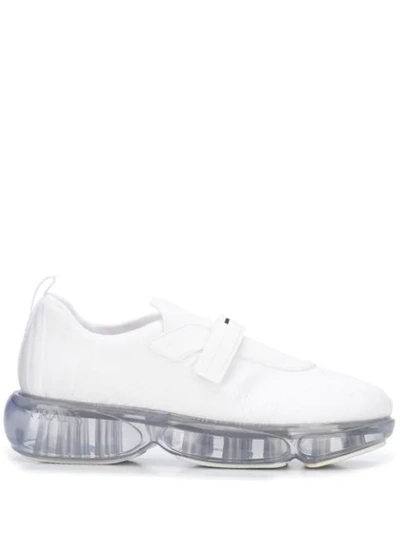 Prada White Knit Clear Cloudbust Trainers