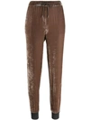 Fabiana Filippi Drawstring Velour Trousers In Neutrals
