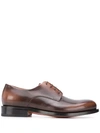 SANTONI LACE UP DERBY SHOES