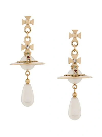 Vivienne Westwood Orb Drop Earrings In Gold