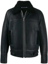 PS BY PAUL SMITH SHEARLING COLLAR LEATHER JACKET